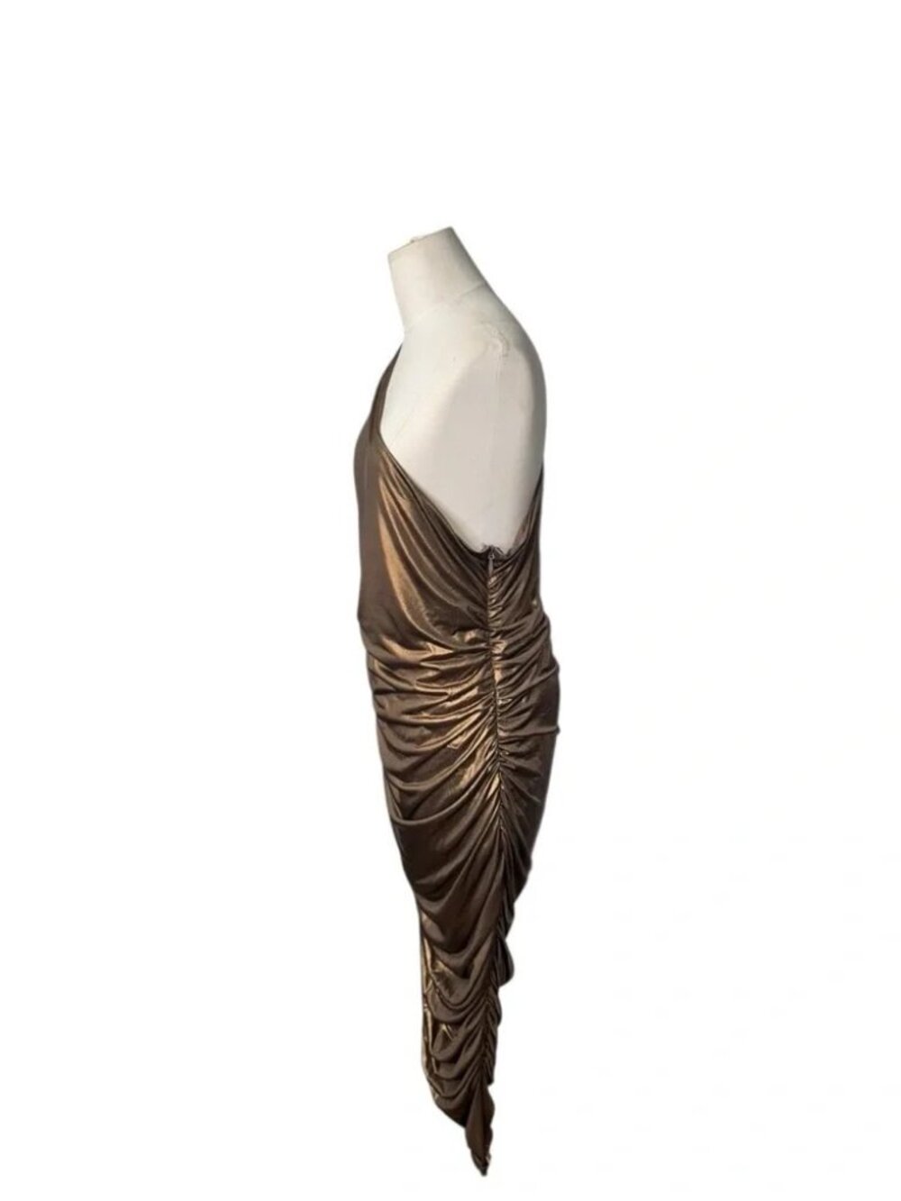 FASHION NOVA Kaelynn Metallic Midi Dress - Bronze - Picture 4 of 8